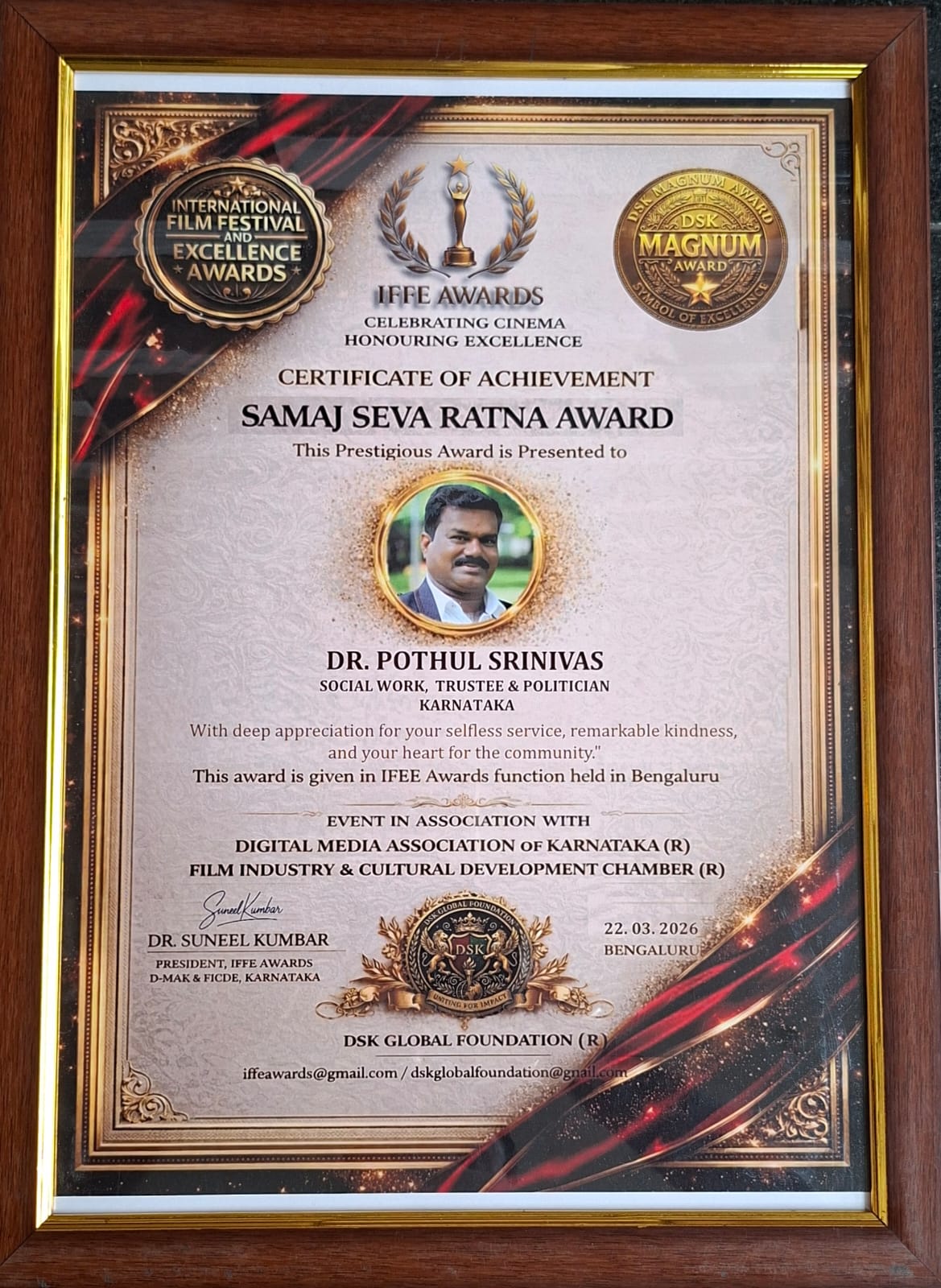 Samaj Seva Ratna Award